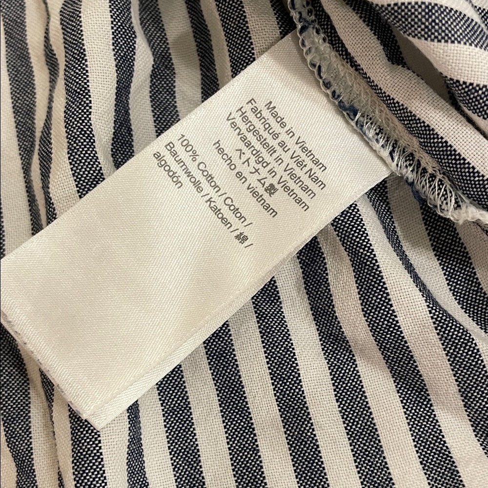 J. Crew 100% Cotton Striped Button-Down Shirt - Navy & White - Picture 3 of 5